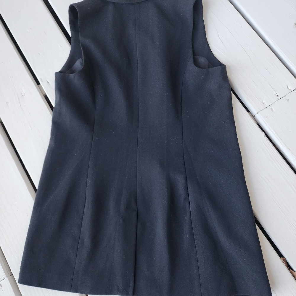 NWT M VEST Black Openfront long vest - Picture 3 of 16